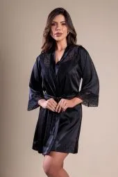 Robe Luna em Cetim com Toque de Seda e Renda  - imagem 4