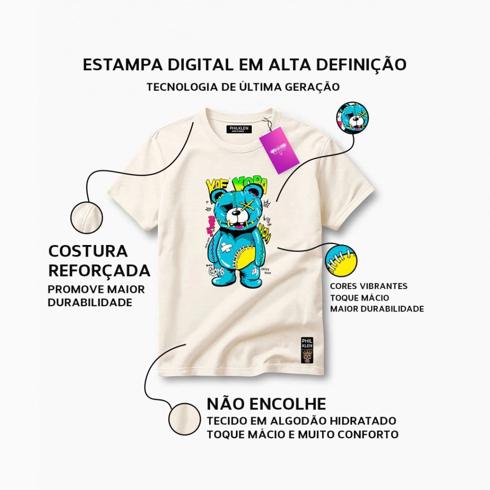 Camiseta Feminina de Algodão Premium com estampa Animada  - imagem 4