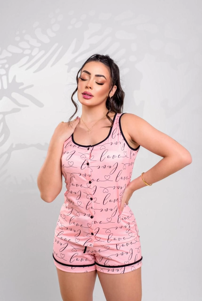 Pijama Regata Love Rosa