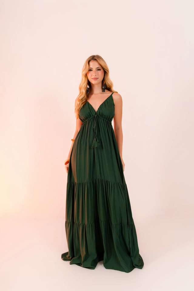 PRĂ-VENDA Vestido Maldivas verde - 1