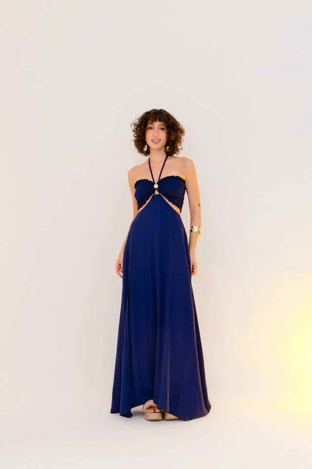 PRĂ-VENDA Vestido Arraial Azul Marinho - 5