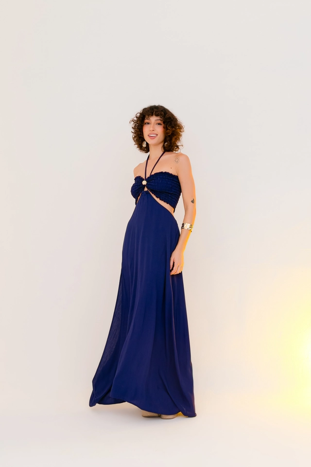 PRĂ-VENDA Vestido Arraial Azul Marinho - 1