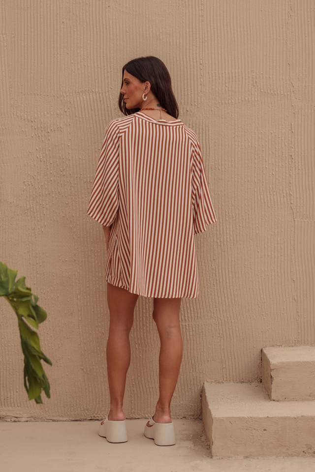 PRÉ-VENDA Kimono Listras Caramelo - imagem 2