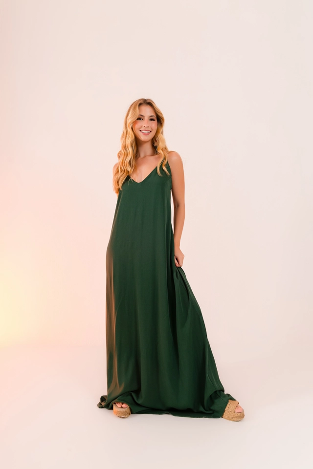 PRĂ-VENDA Vestido Jeri verde - 1