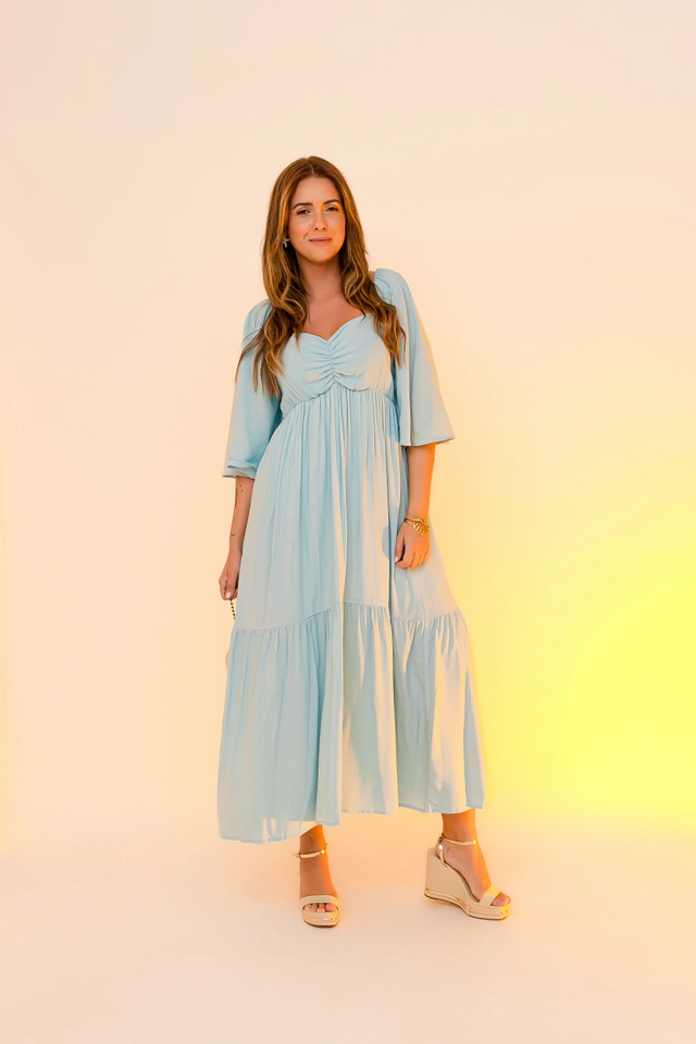 PRĂ-VENDA Vestido Dunas Azul Brisa - 1
