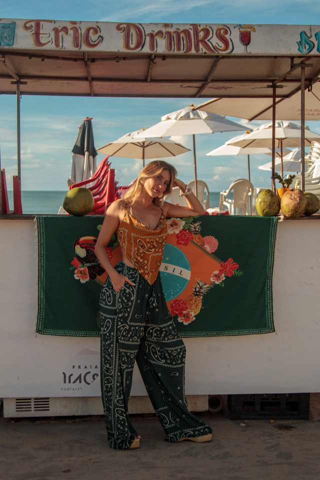 Calça Slap Bandana Verde - 1