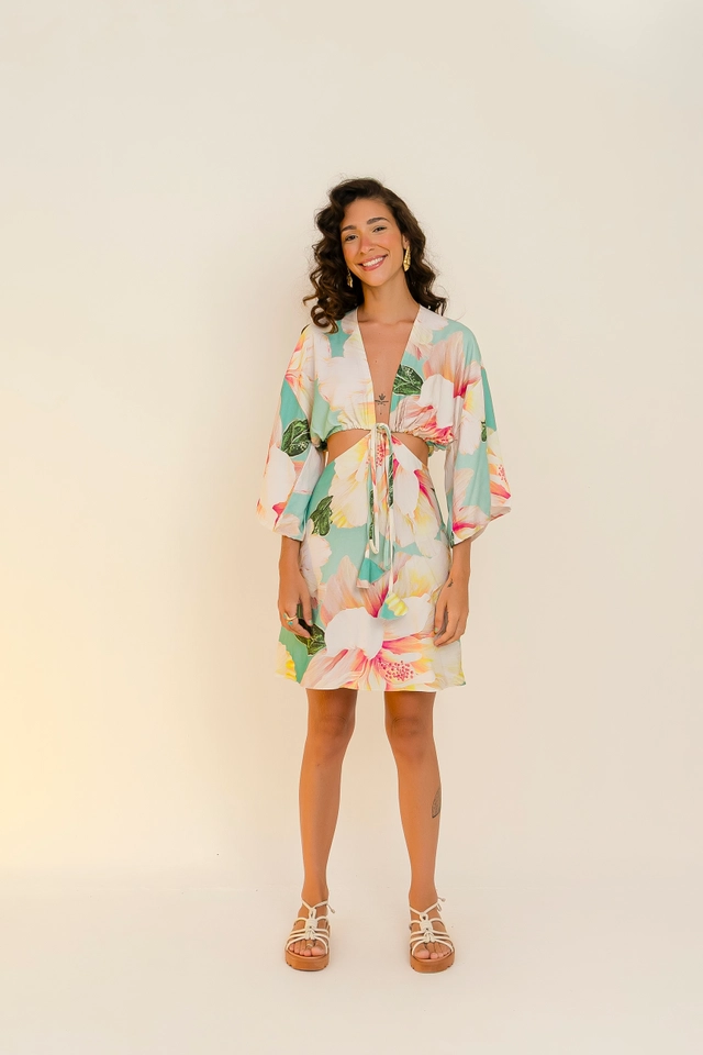 PRĂ-VENDA Vestido Angra curto Aquaflor - 3