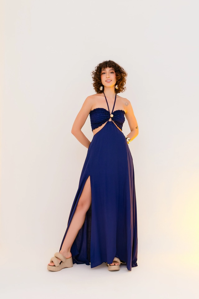 PRĂ-VENDA Vestido Arraial Azul Marinho - 3