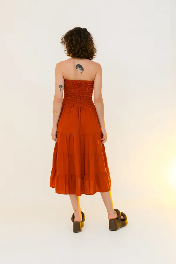 PRÉ-VENDA Vestido que vira Saia Canela  - imagem 2