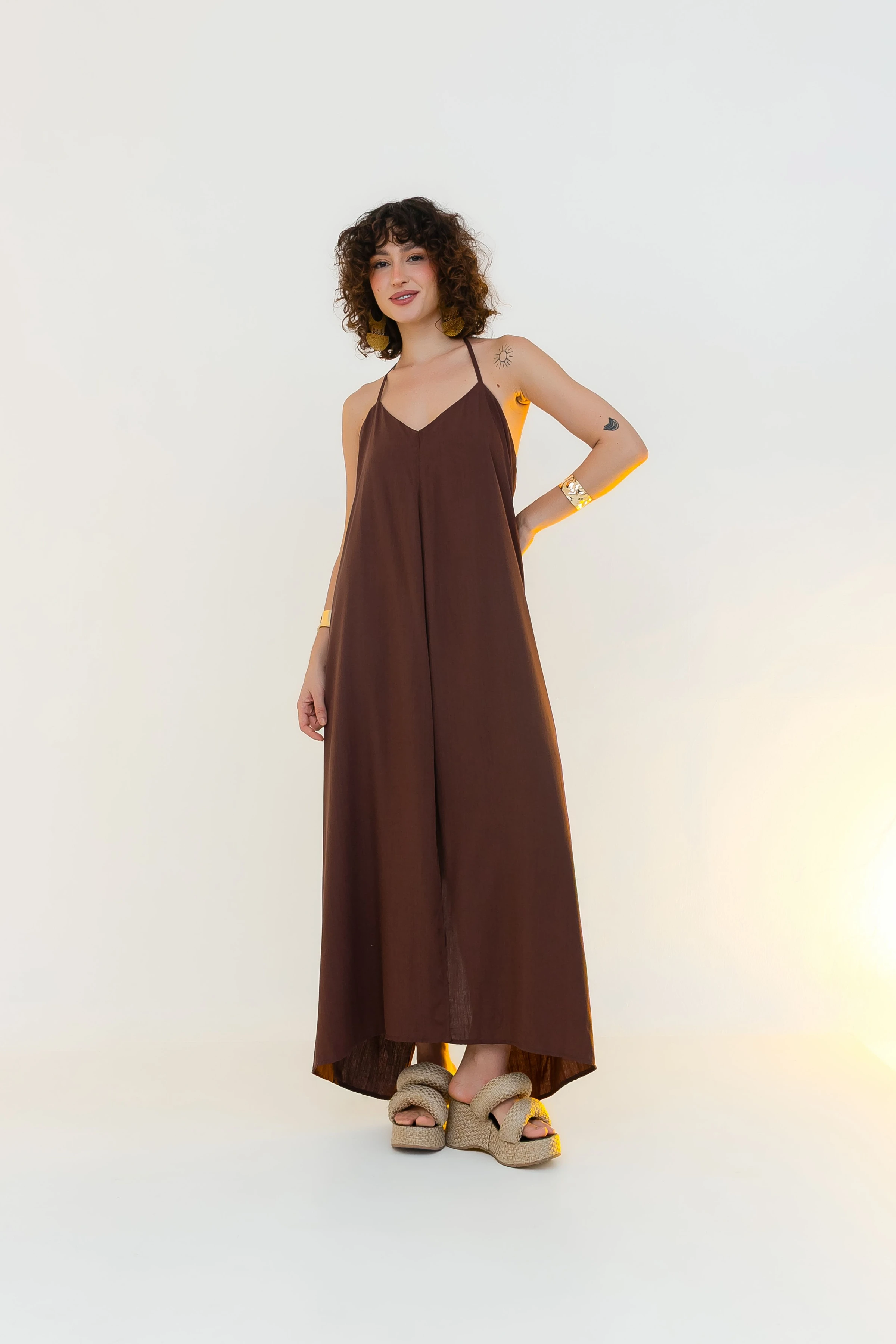 PRĂ-VENDA Vestido Gal CafĂ© - 3