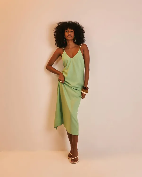 PRÉ-VENDA Vestido longo Joyce verde menta - imagem 5