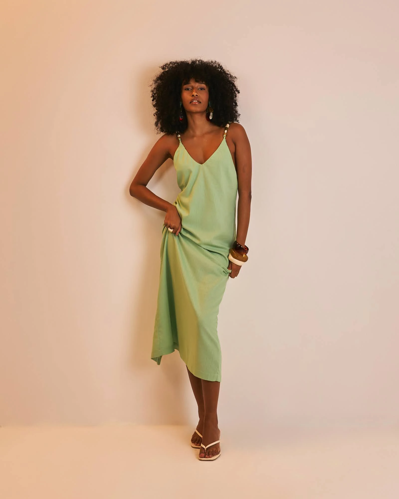 PRÉ-VENDA Vestido longo Joyce verde menta - 5