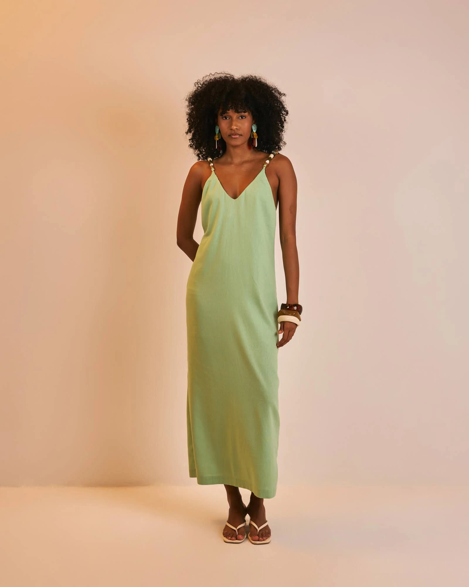 PRÉ-VENDA Vestido longo Joyce verde menta - 1