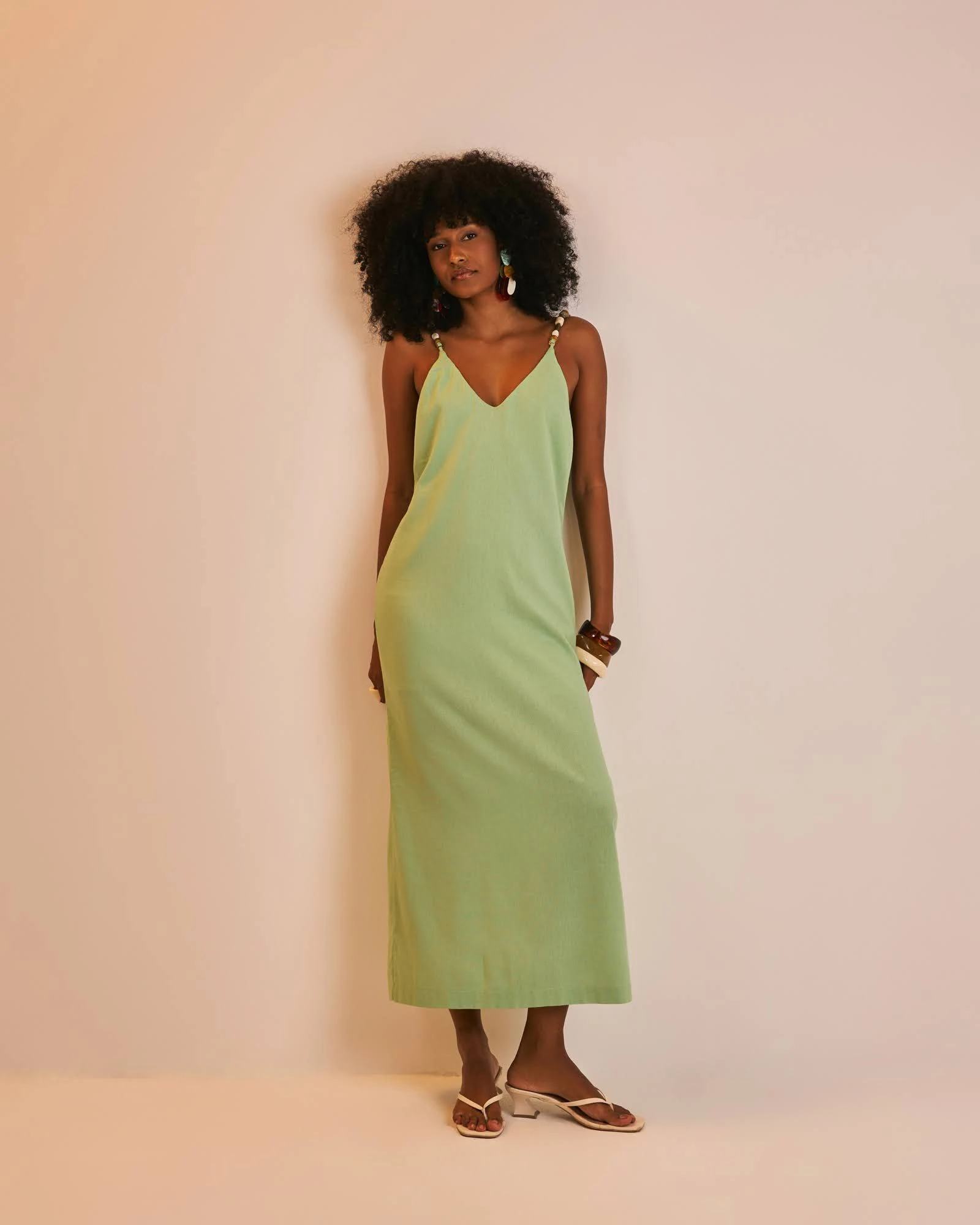 PRÉ-VENDA Vestido longo Joyce verde menta - 4