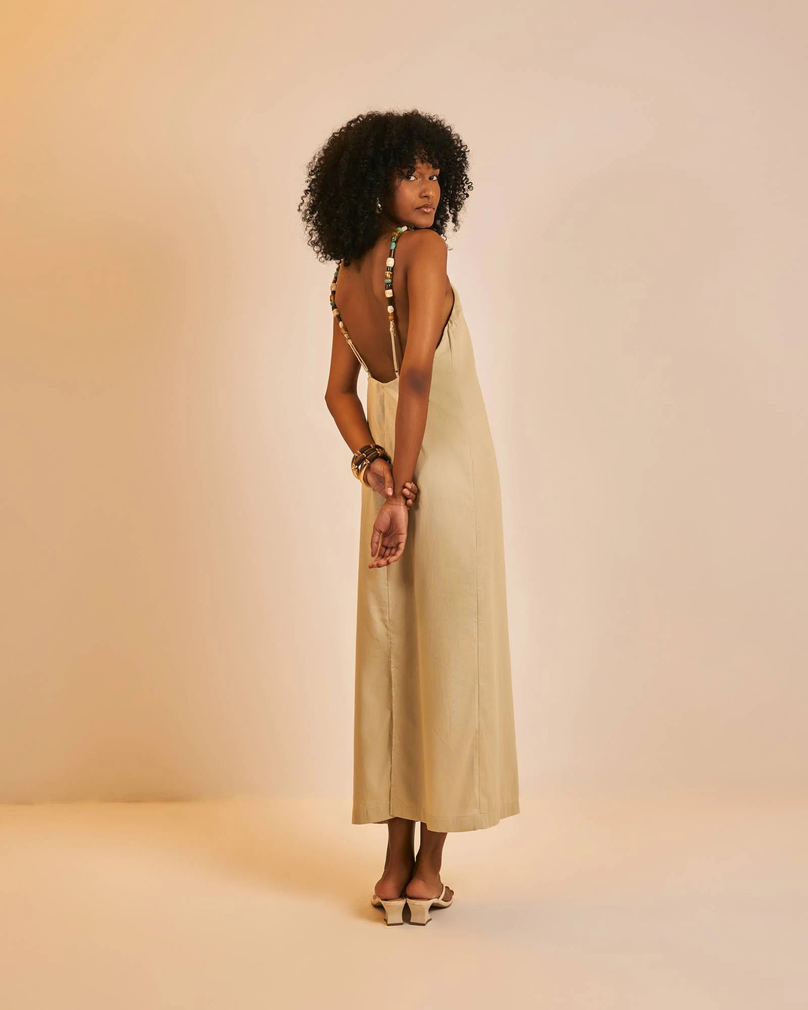 PRÉ-VENDA Vestido longo linho Joyce Areia - 3