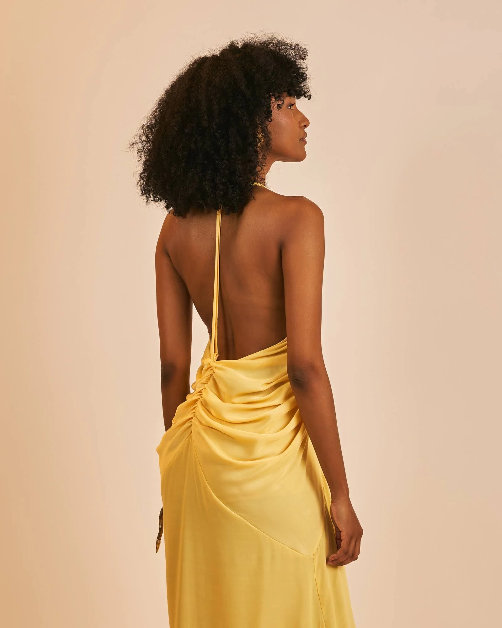 PRÉ-VENDA Vestido longo Caraíva amarelo manteiga  - 4