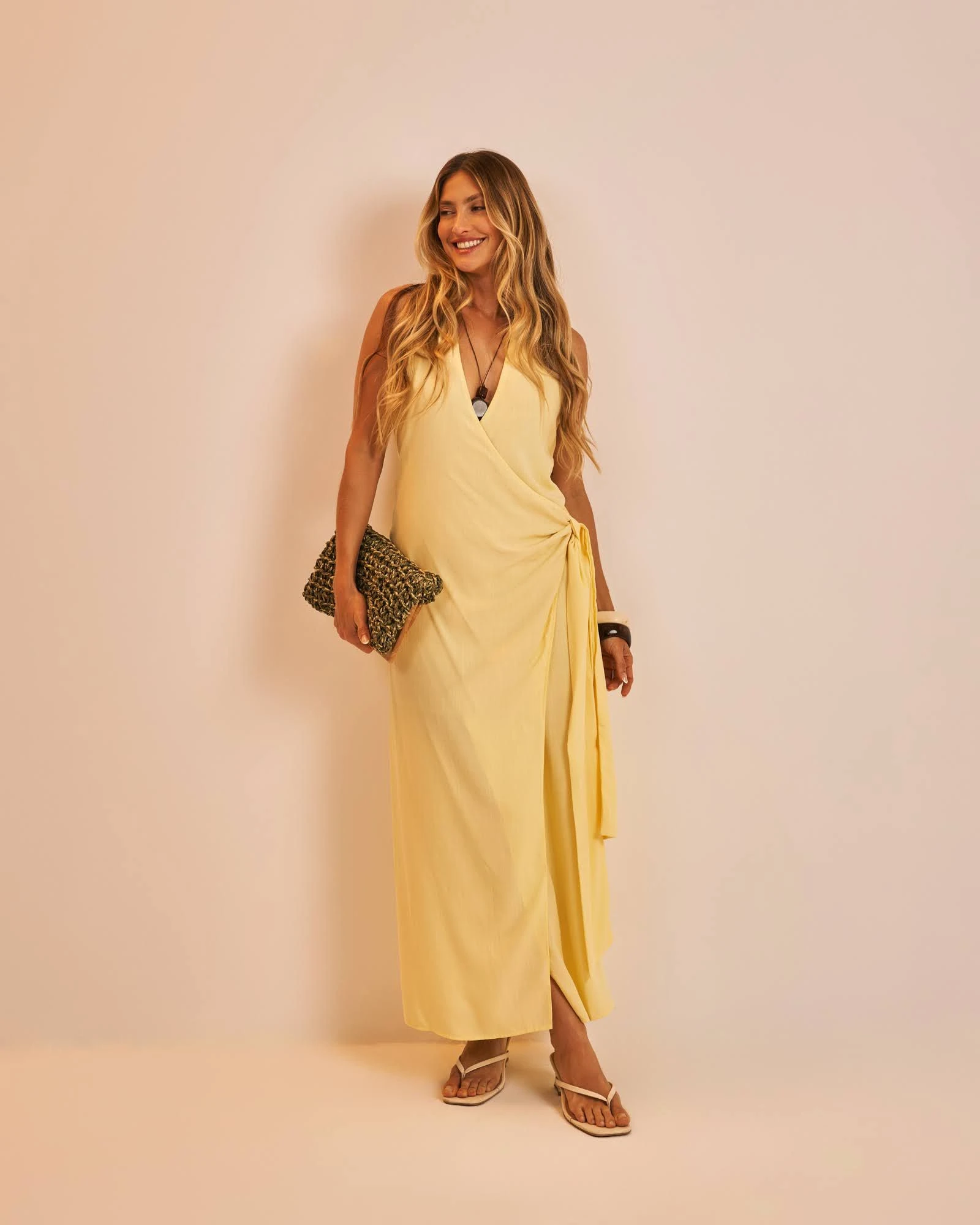 PRÉ-VENDA Vestido longo Prisma amarelo Manteiga  - 1