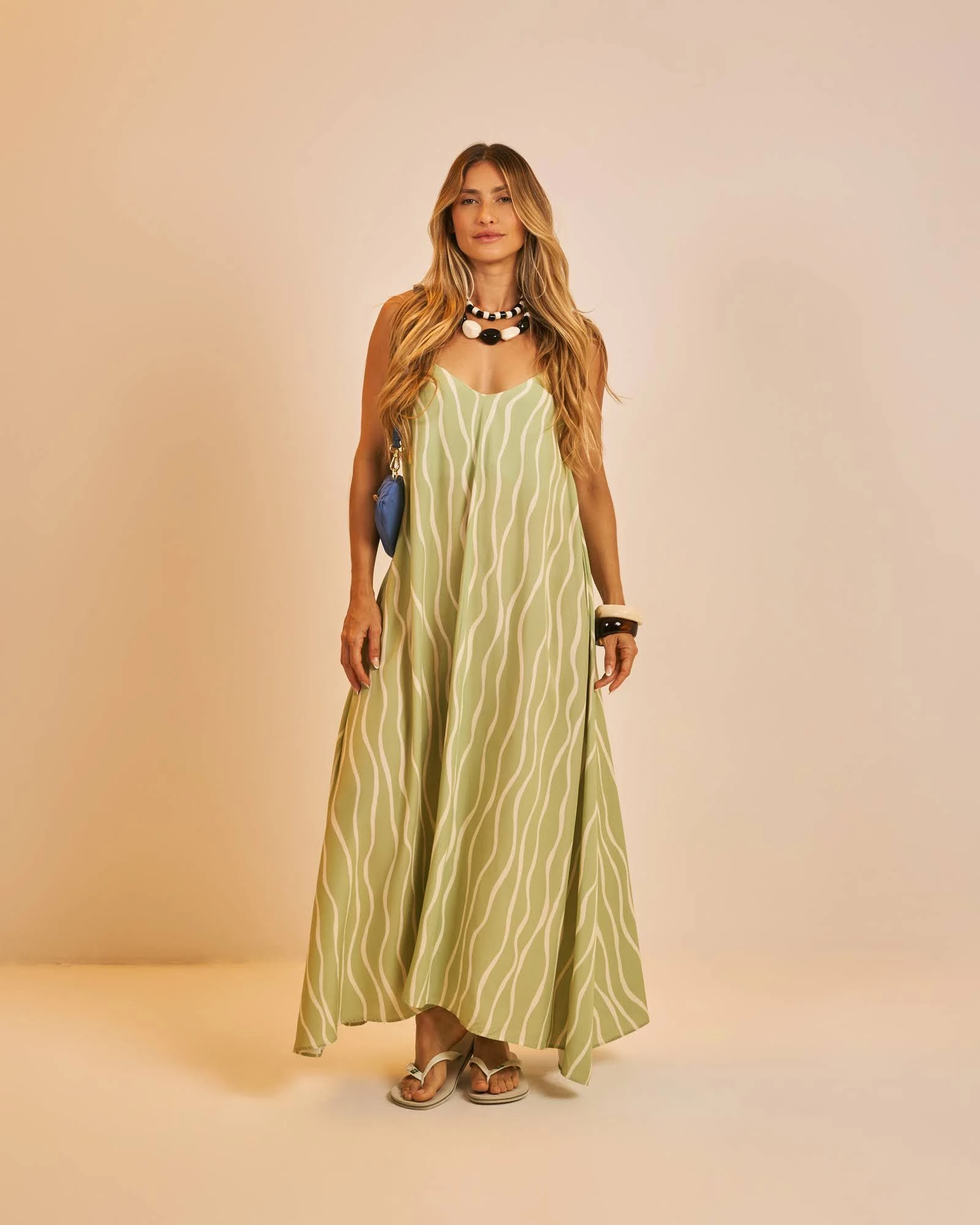 PRÉ-VENDA Vestido longo Bella Verdes Mares - 1