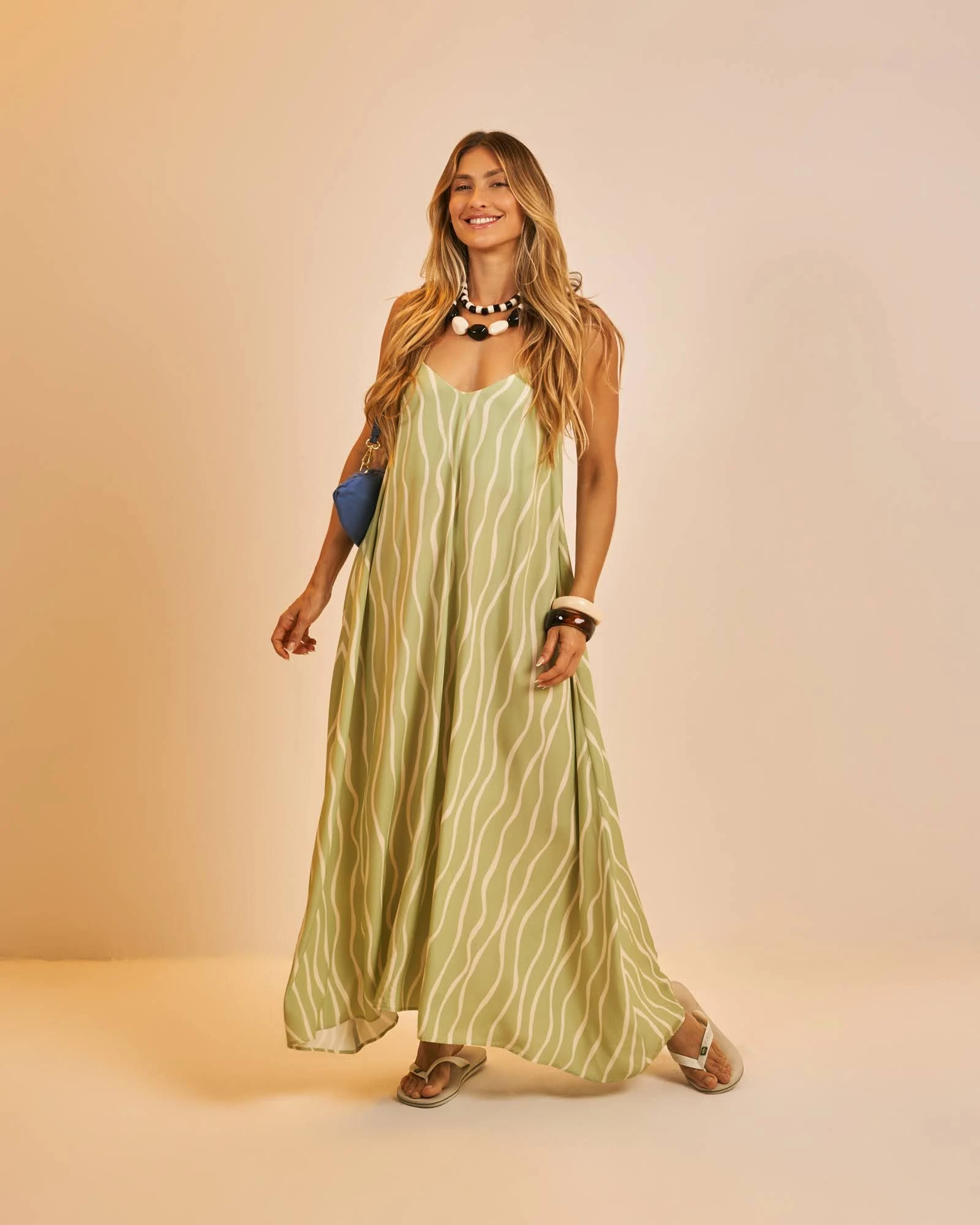 PRÉ-VENDA Vestido longo Bella Verdes Mares - 3