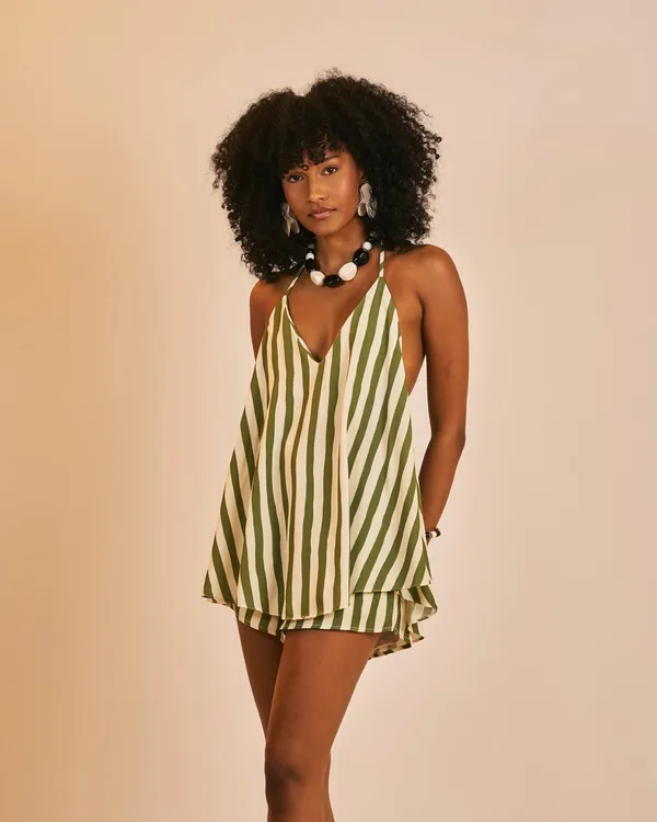 PRÉ-VENDA Blusa Sabiá Listras Verdes  - imagem 1