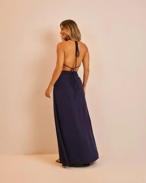 PRÉ-VENDA Vestido longo Valência Azul Marinho - imagem 2