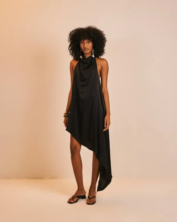 PRÉ-VENDA Vestido curto Assimétrico Zil Noite - imagem 1