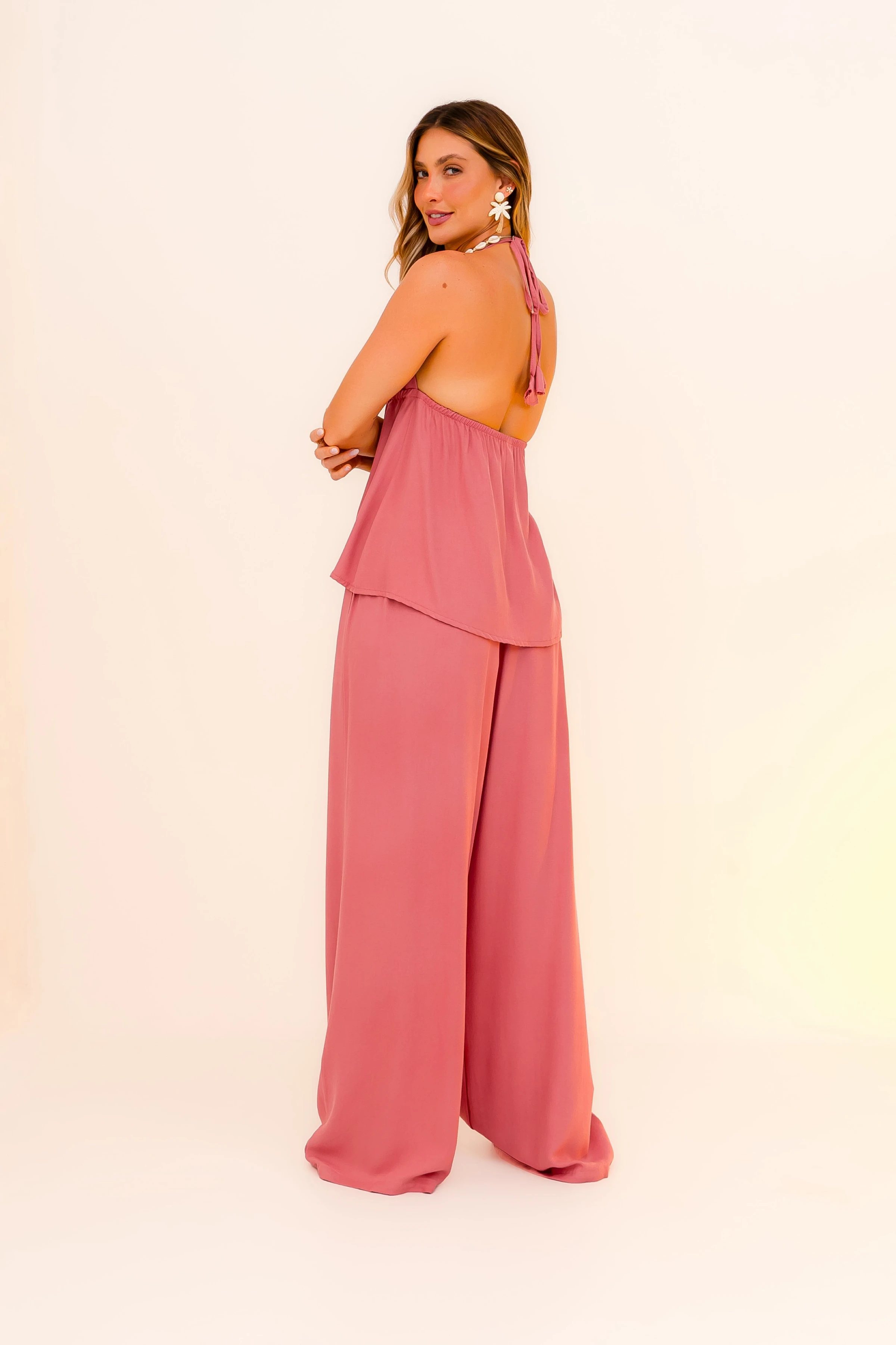 PRÉ-VENDA Calça Pantalona Maresia Rosê - 2