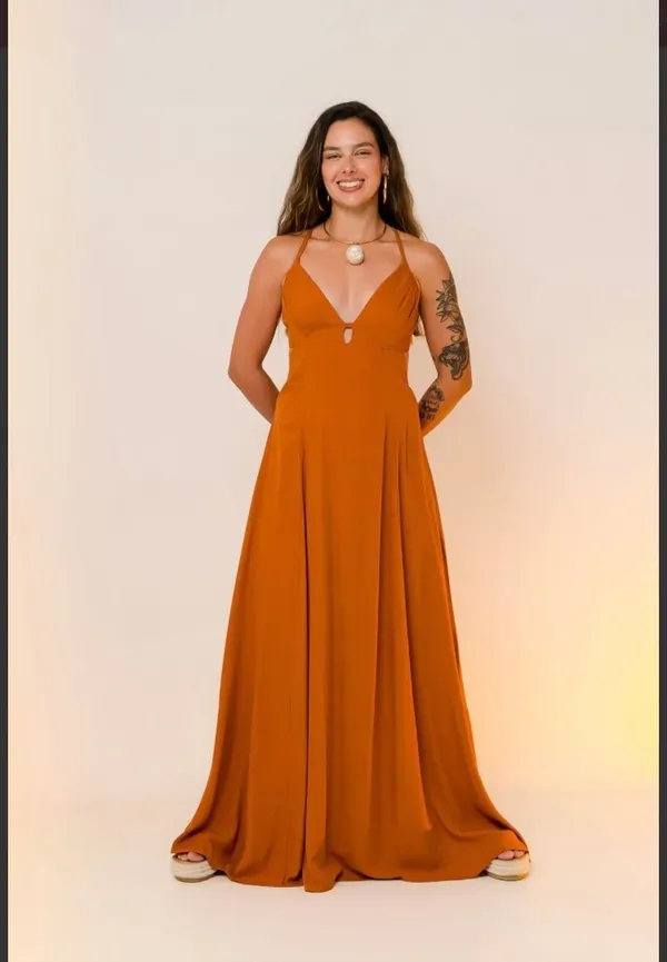 PRÉ-VENDA Vestido Ilha Bela Caramelo - imagem 3