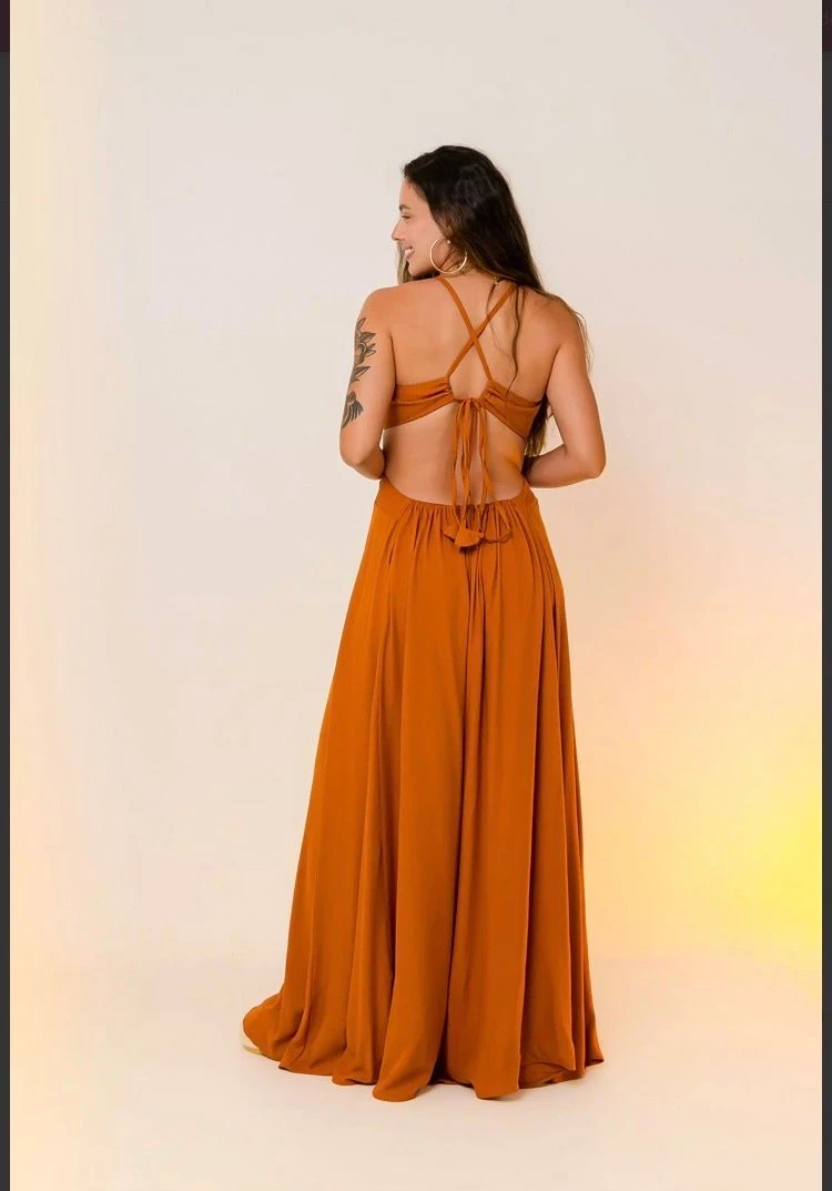 PRÉ-VENDA Vestido Ilha Bela Caramelo - 2