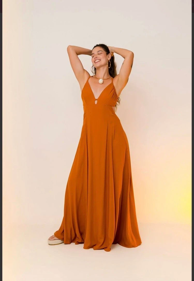 PRÉ-VENDA Vestido Ilha Bela Caramelo - 4