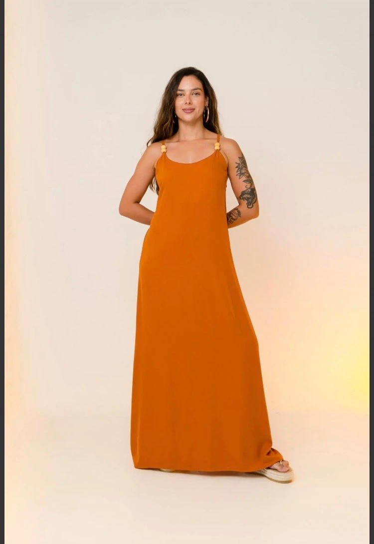PRÉ-VENDA Vestido Grécia Caramelo - 1