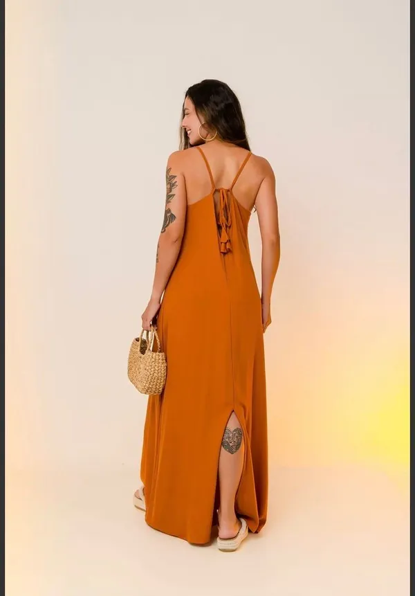 PRÉ-VENDA Vestido Grécia Caramelo - imagem 2