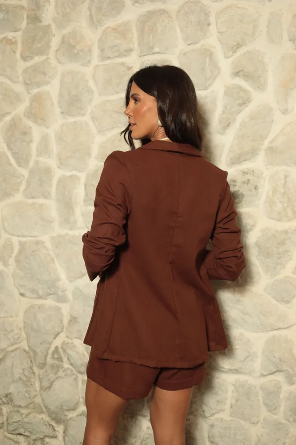 PRÉ-VENDA Blazer Linho Marrom - imagem 2