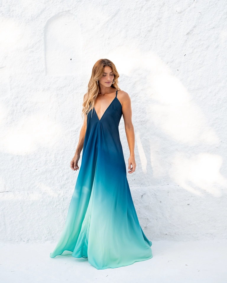 PRĂ-VENDA Vestido bĂșzios degradĂȘ Amar - 1