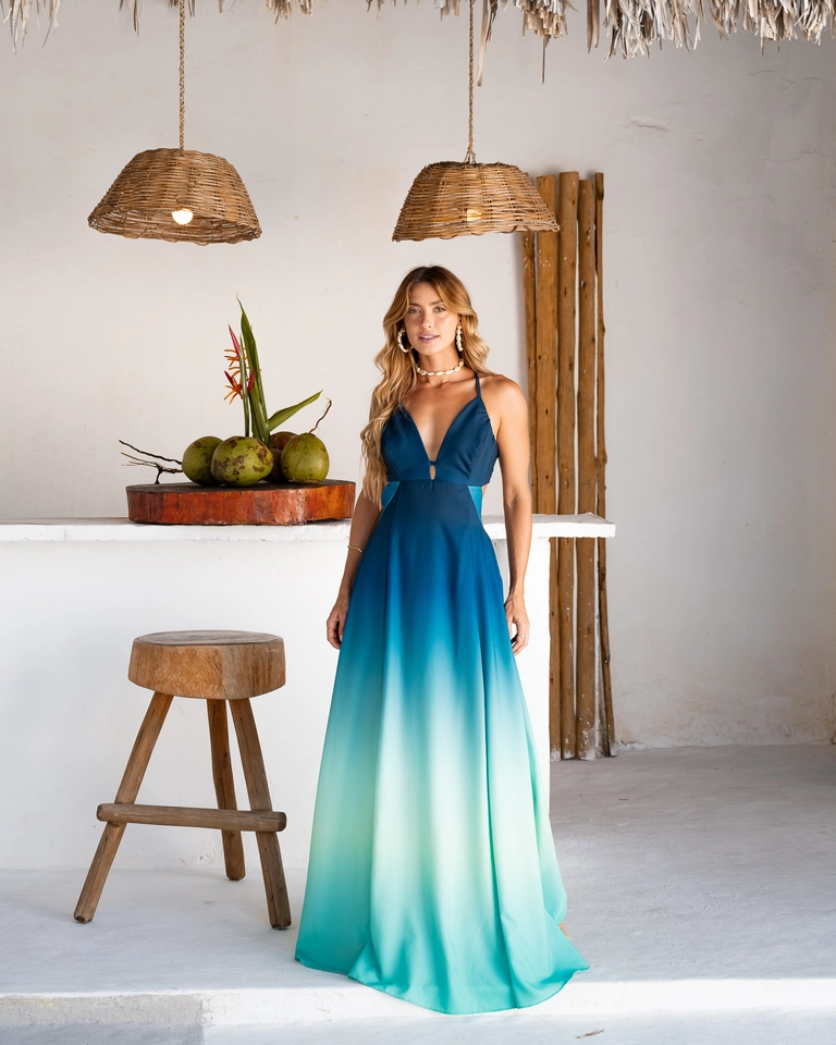 PRÉ-VENDA Vestido Ilha Bela degradê Amar - 3
