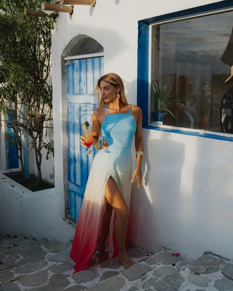 PRĂ-VENDA Vestido Flecheiras degradĂȘ Sentir - 1