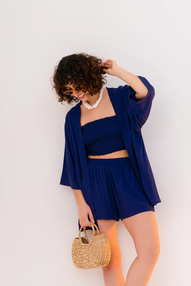 PRÉ-VENDA Kimono Azul Marinho - imagem 1