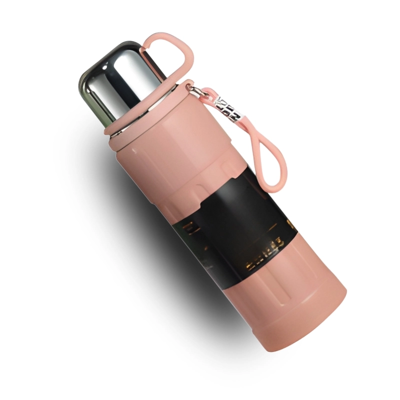 Garrafa Térmica 800ml Inox Premium com Tampa Copo e Alça de Silicone – Mantém Quente ou Frio - 6