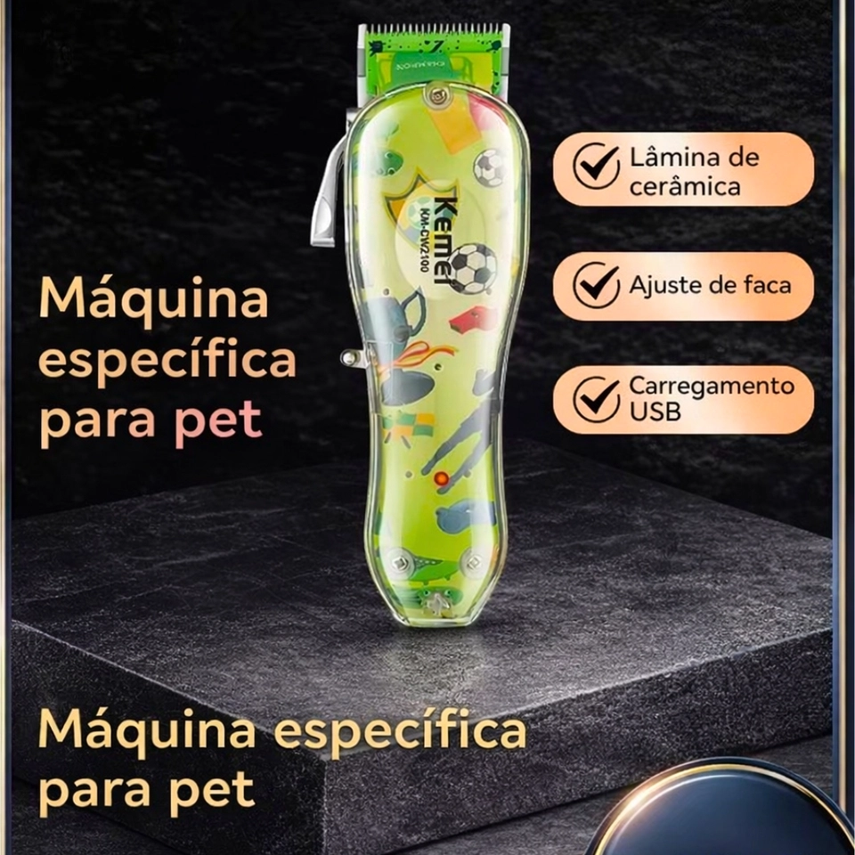 Kemei de cortar Pelos Pets e animais de estimação Bivolt sem fio 110V220V km-cw2100 Máquina 2026 - 2
