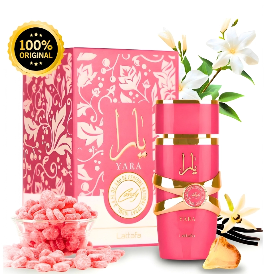Perfume Yara Lattafa Candy Perfume Árabe Fragrância Doce Edp 100ml - Feminino - imagem 1