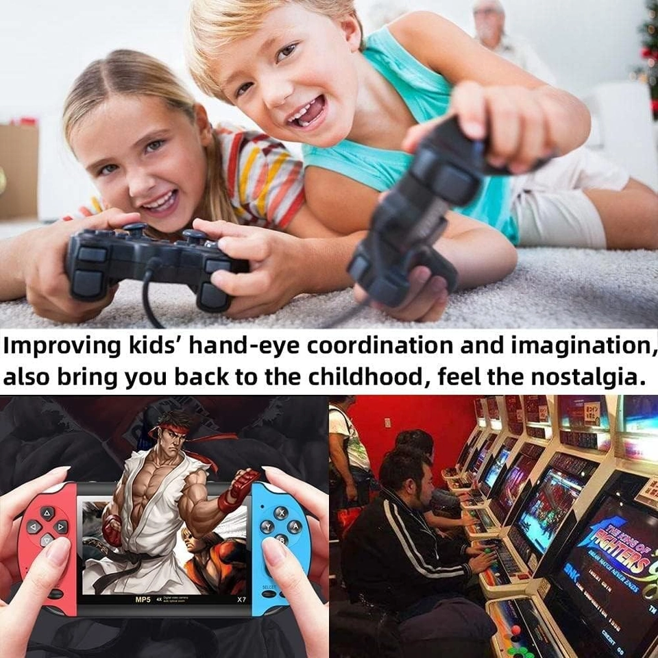 Videogame Portatil Tela 4.8 +10000 Jogos Retro 16GB, Console de Mão Memoria Expansivel - 5