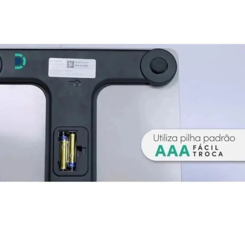 Balança Digital Corporal Pessoal de Banheiro Smart Tela LED Portátil Cinza Suporta Peso de Até 180kg - 4