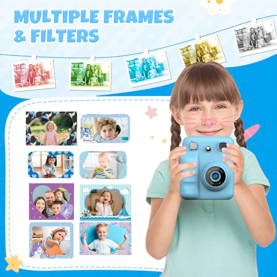Camera Infantil Digital Filmadora Infantil Mini Maquina Fotografica Infantil Fotografa E Filma Tira Foto De Verdade - 6