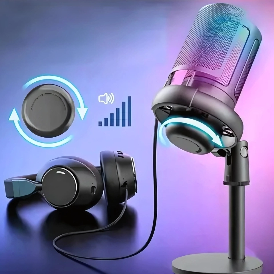 Microfone Gamer Condensador Profissional Rgb Alta Qualidade - imagem 2