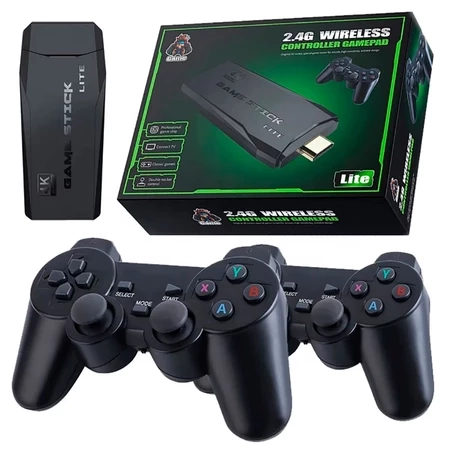 Video game Stick 10mil 2 Controles Sem Fio Console Original Portatil Jogos Retro Antigo - 2