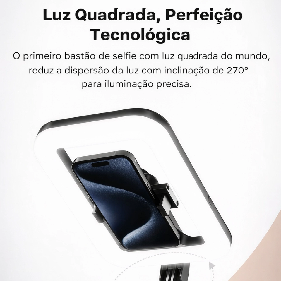 Tripé Ring Light Metros Controle Bluetooth e Suporte Celular  - 4