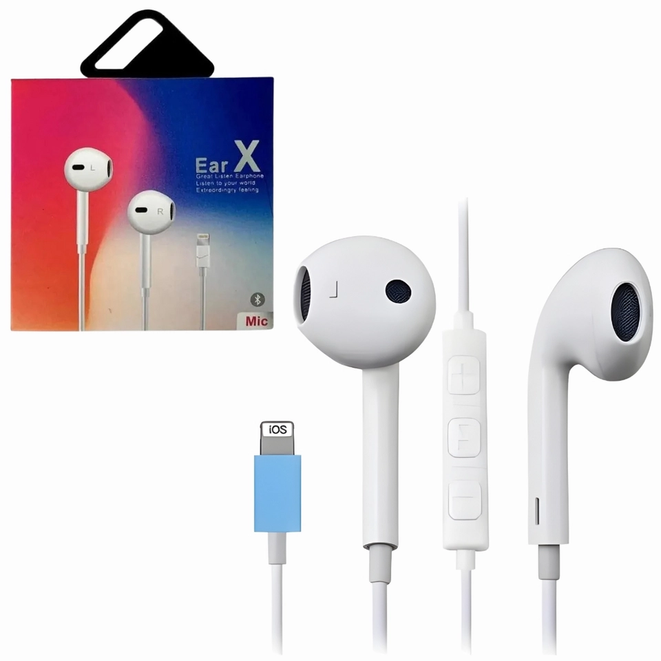 Fone Ouvido Com Fio E Microfone Branco Compatível Com iPhone - 1