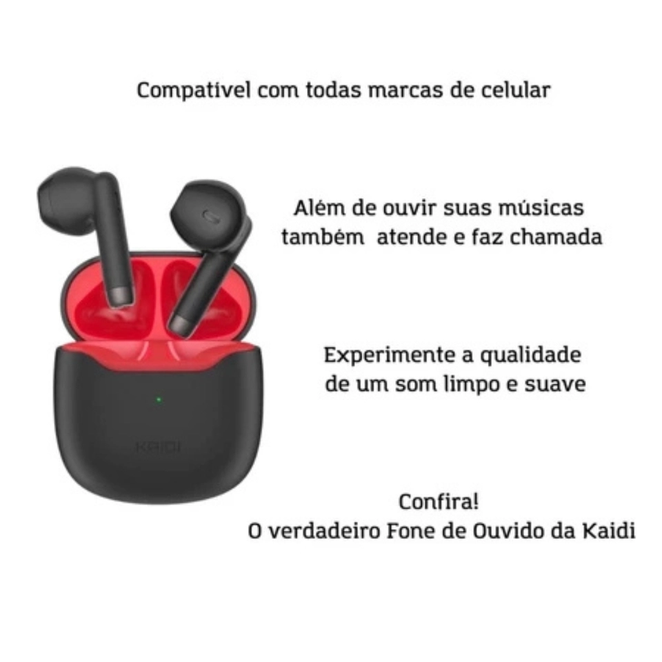 Fone de Ouvido Sem Fio Bluetooth 5,1 Kaidi 771 Original Para Sua Academia Corrida IPX4 prova agua - 5