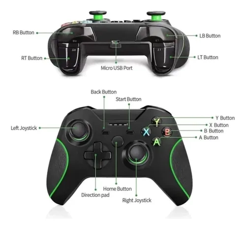 Controle Compativel Xbox One Sem Fio Usb Pc Manete Joystick - 5