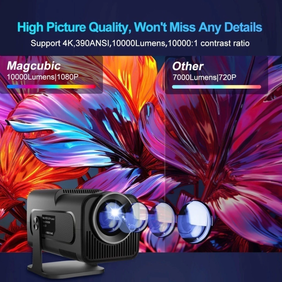 Projetor Smart HY320 Android Full HD 1920x1080 Bluetooth Wi-fi - imagem 4